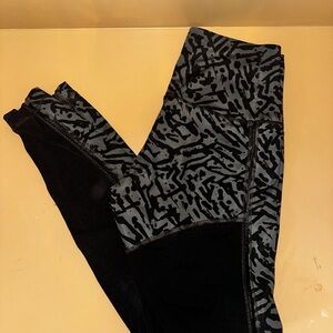 Lululemon Black and Gray Mesh Leggings